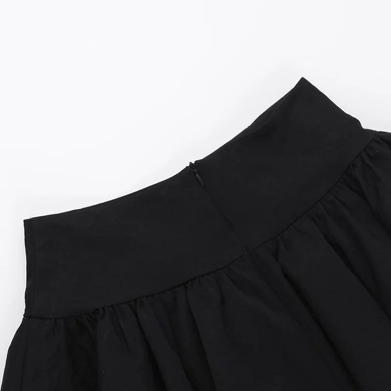 Cross Buckle Lace Embroidered Skirt