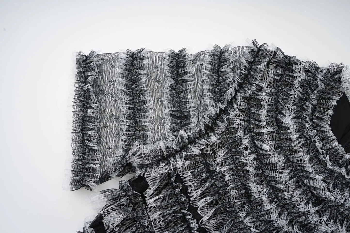 KUCLUT Fashion Women's Multi Layer Mesh Patchwork Dress Elegant Heavy Industry Evening Party Ruffled Short Sleeve Dresses YZJ28