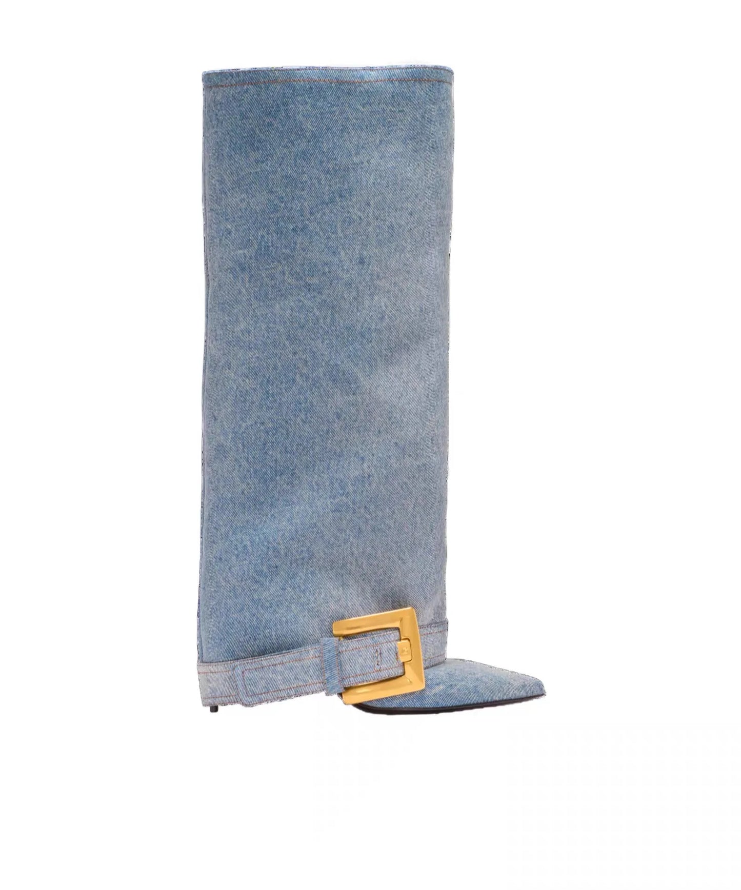 Pointed Toe Knee-High Boots With Belt Buckle for Women