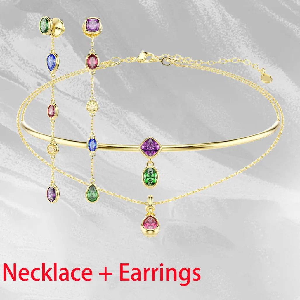 Dazzling Zircon Crystal Statement Necklace for Women