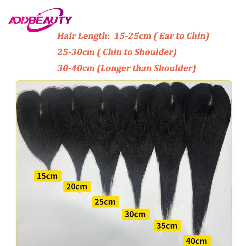 Natural Straight Silk Base Human Hair Topper for Women