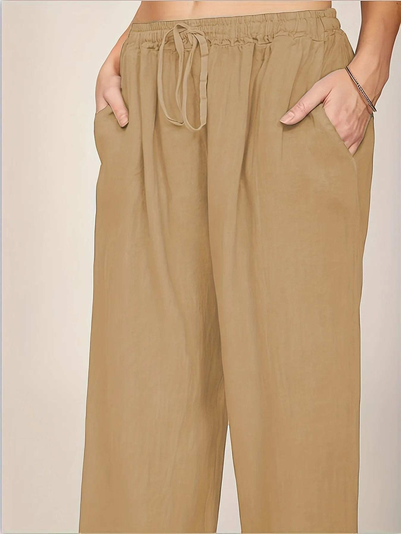 plus Size Women's Loose Cotton Linen Casual Pants 2026 New Style European And American Loose Fit Trousers for Women