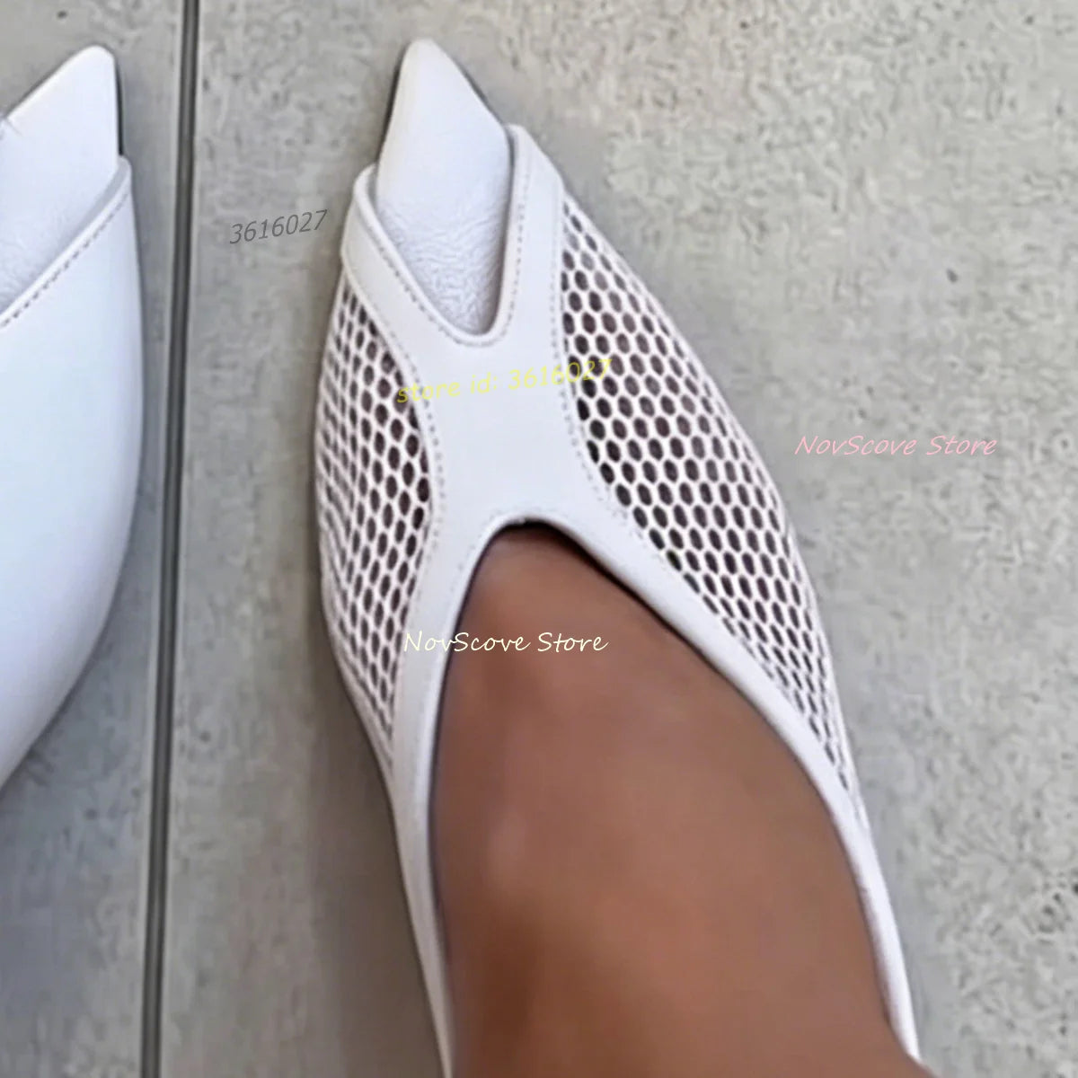 Elegant Patchwork Mesh Peep Toe Stiletto Mules For Women