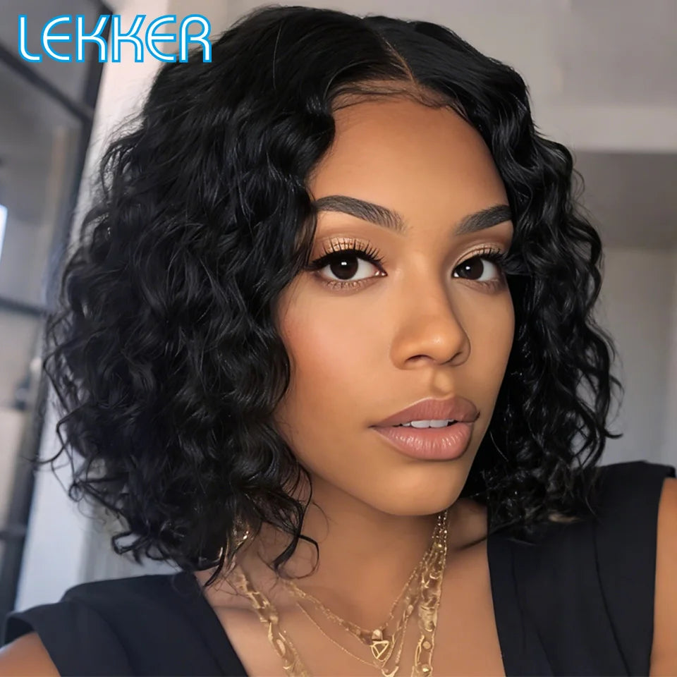 Short Afro Kinky Curly Lace Front Bob Wig for Women