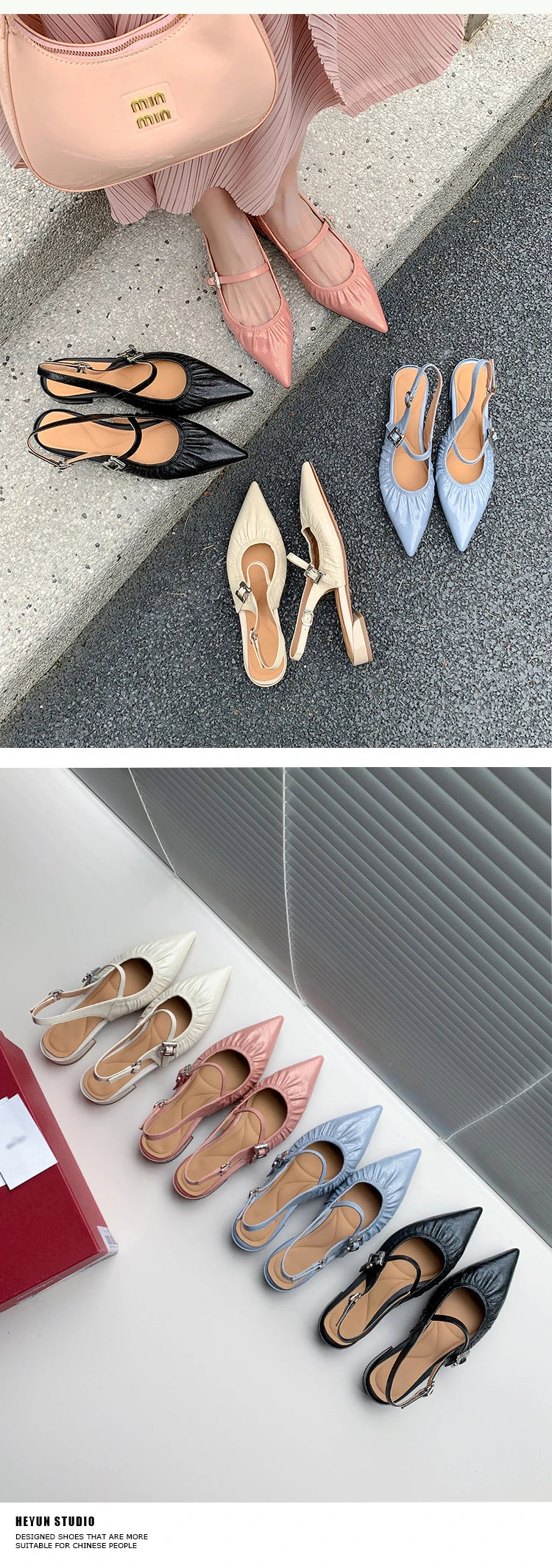 Genuine Leather Pleated Closed Toe Sandals for Women