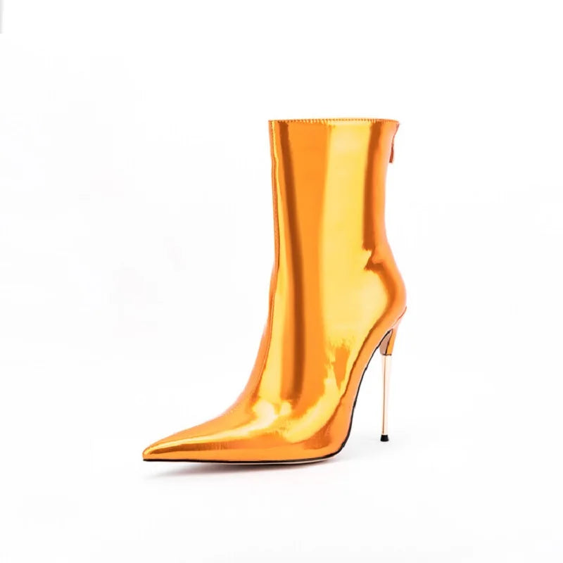 Glam Shiny Back Zipper Over The Knee Boots for Women