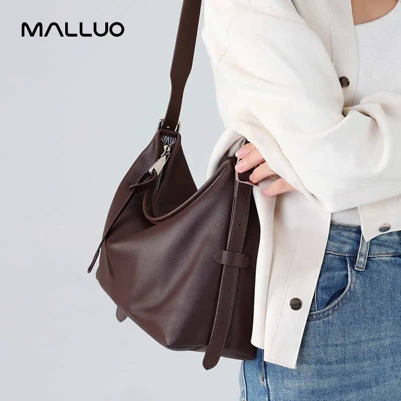 Cowhide Genuine Leather Handbags Women Casual Shoulder Bag Female Fashion Shopping Retro Large Luxury Designer Ladies Bags New