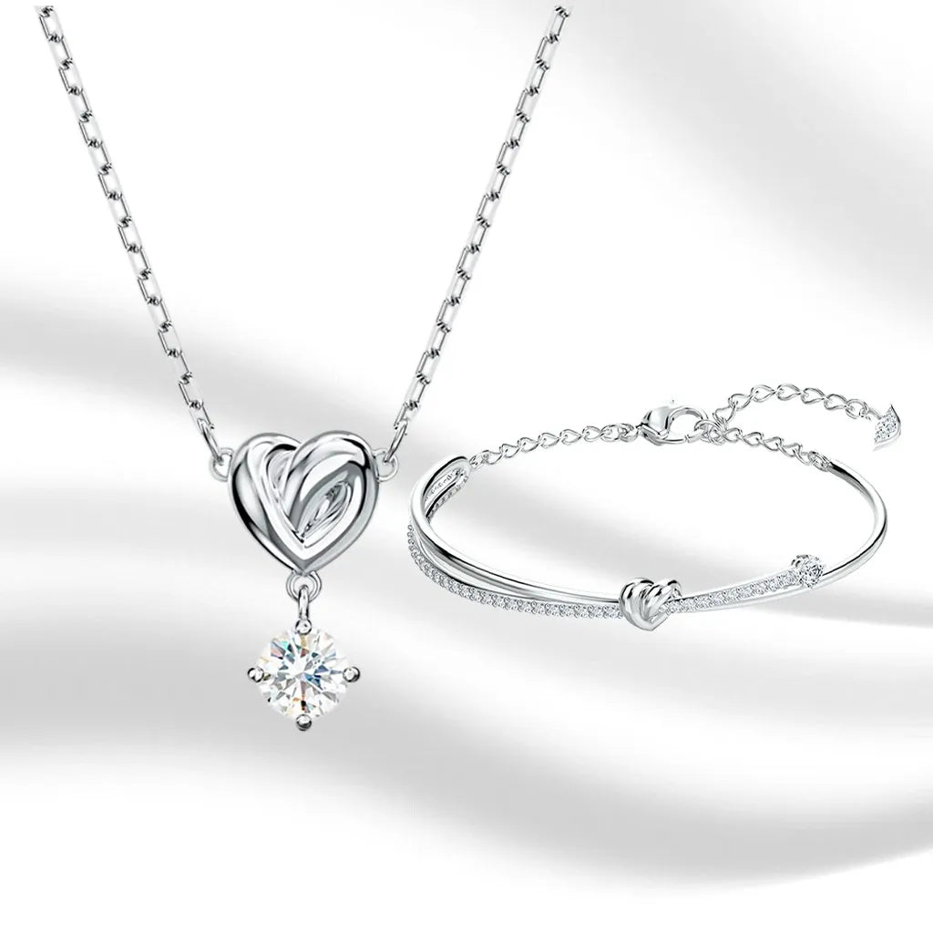 Elegant Gold-Plated Mixed-Cut Crystal Pendant Necklace for Women