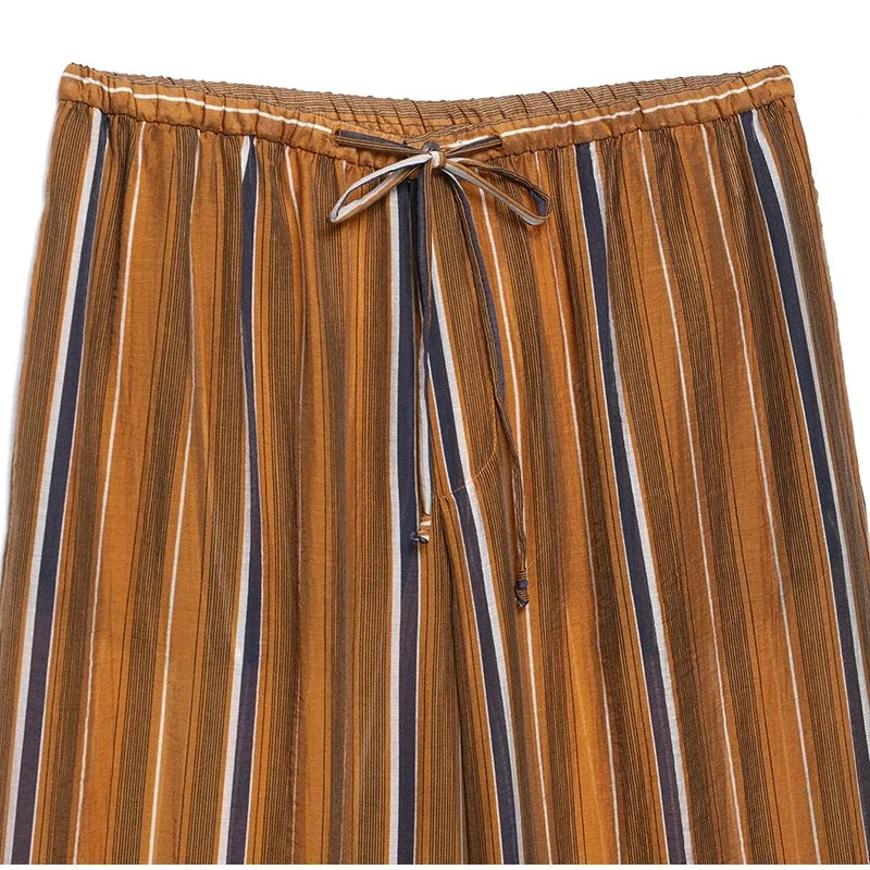 Geometric Printed Wide Leg Loose Pants Set for Women