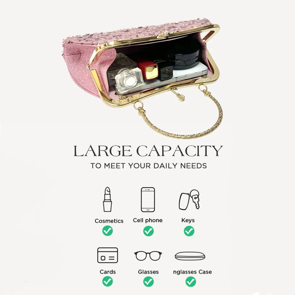 New Dinner Handbag Sequined Diamond Dinner Party Women's Handbag Luxury Brand Fashion Trend Women's Shoulder Crossbody Bag