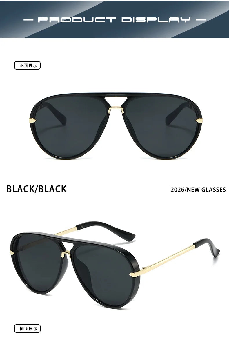 Green Pink Gradient Oval Sunglasses