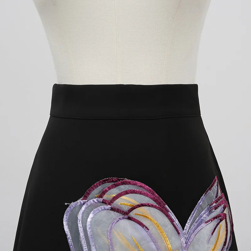 Elegant Floral Backless Cropped Top Two Piece Set for Women