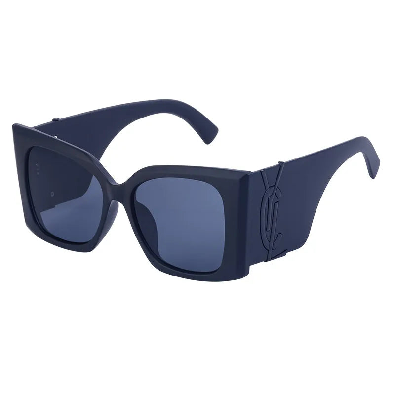 Retro Gold Gradient Square Frame Sunglasses for Women