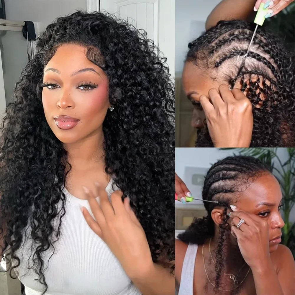 Deep Curly Human Hair Crochet Extensions for Women