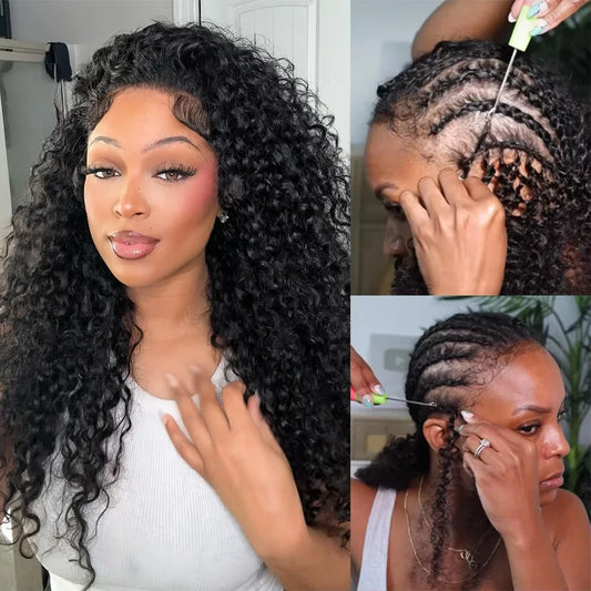 Deep Curly Human Hair Crochet Extensions for Women