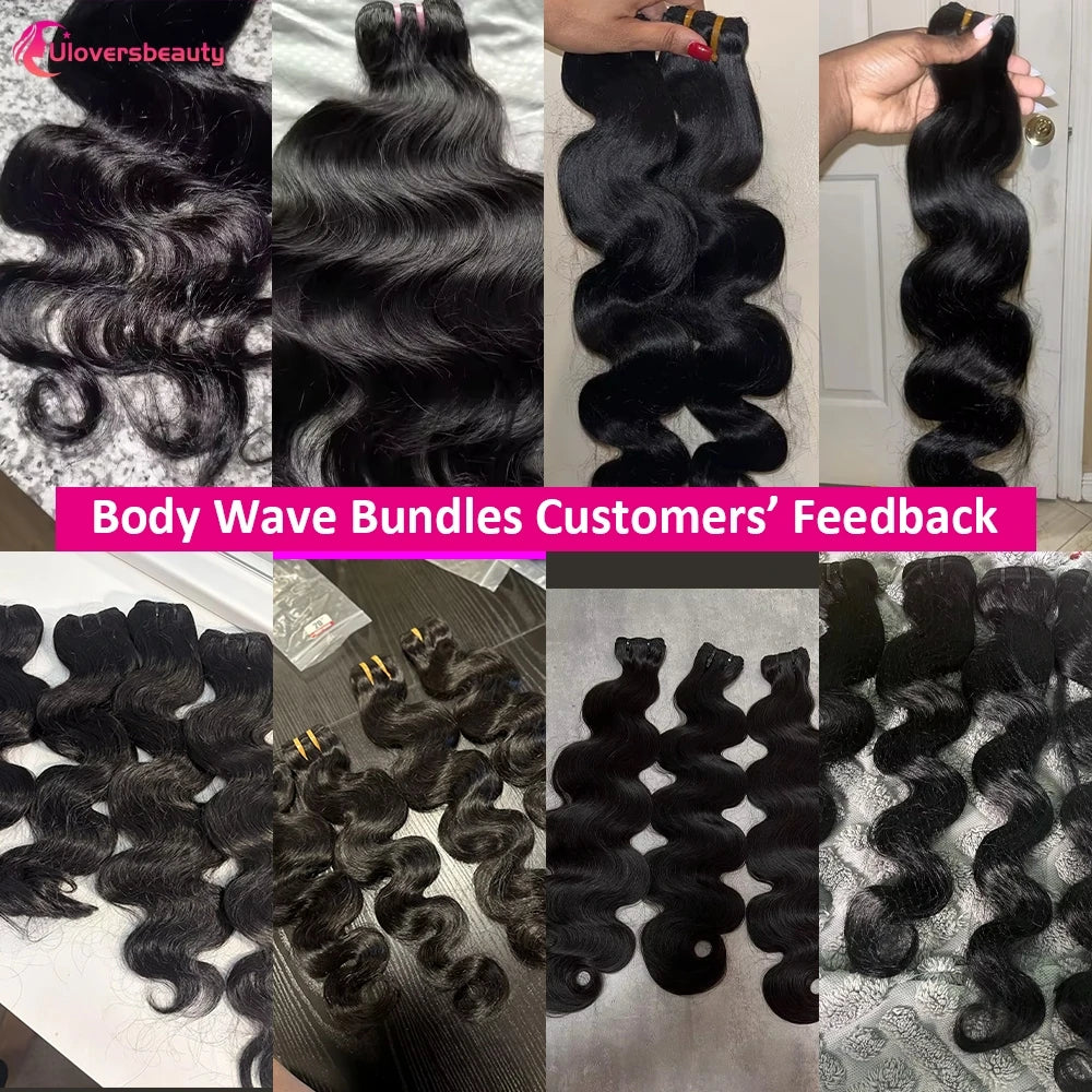 Double Drawn Body Wave Human Hair Bundles for Women