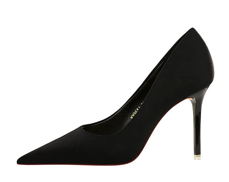 Elegant Purple Satin High Heel Stiletto Pumps for Women