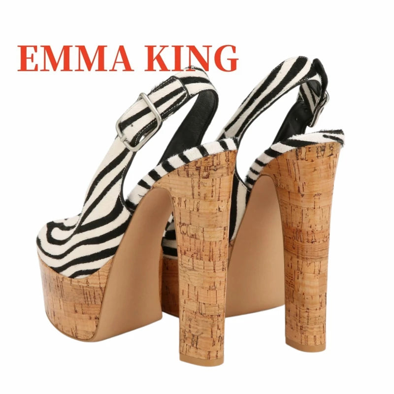 Clear Pvc Platform Slingback Peep Toe Sandals for Women