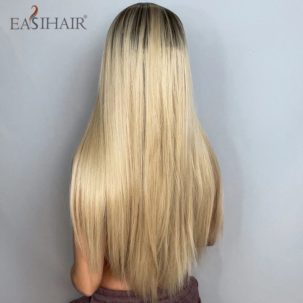 Heat Resistant Long Straight Ombre Bangs Wig for Women