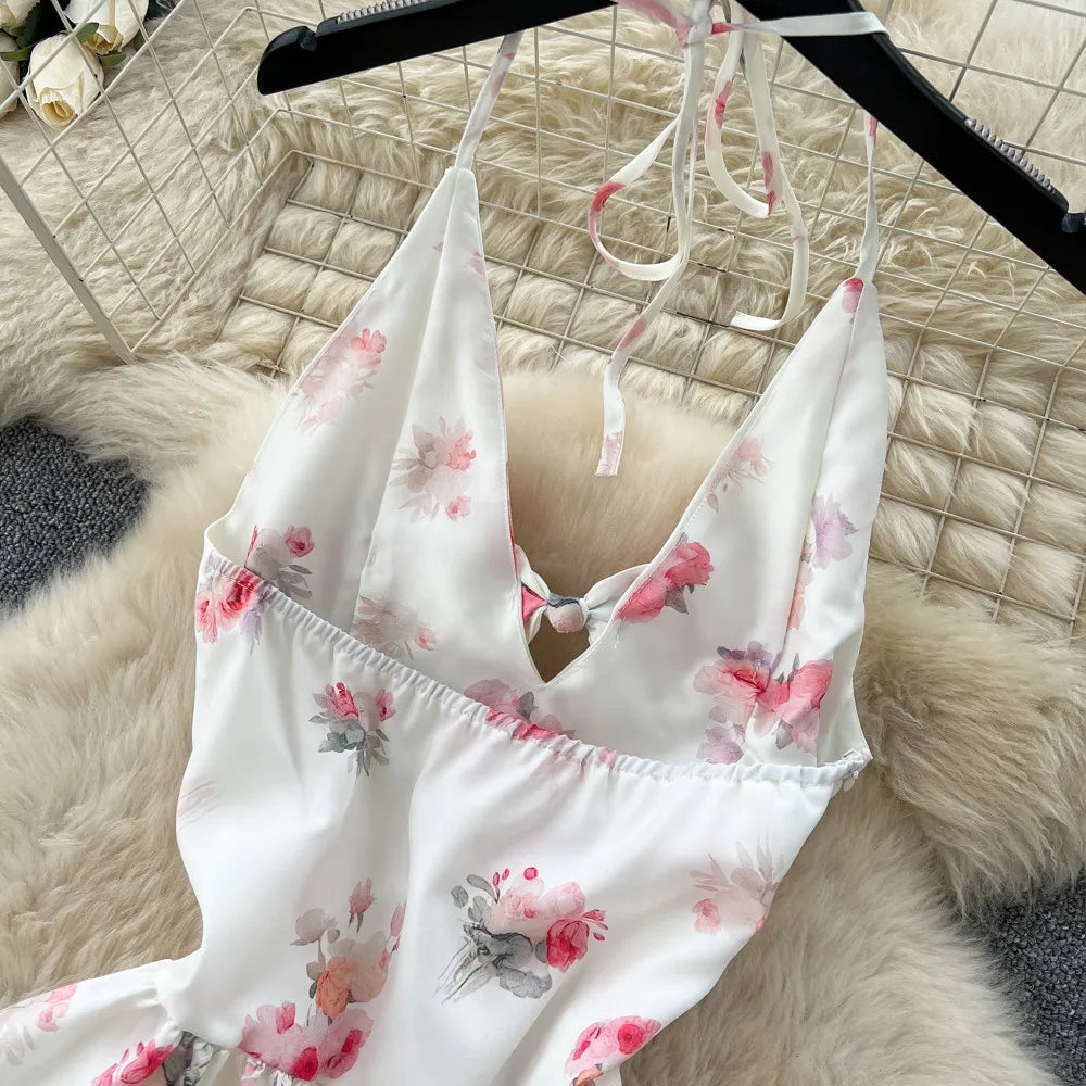 Floral Sling Top And A-Line Skirt Set