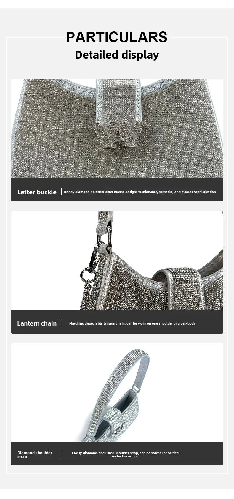 New Diamond-encrusted Handbag Luxury Diamond-encrusted Shiny Dinner Party Women's Handbag Diamond-encrusted Women's Shoulder Bag