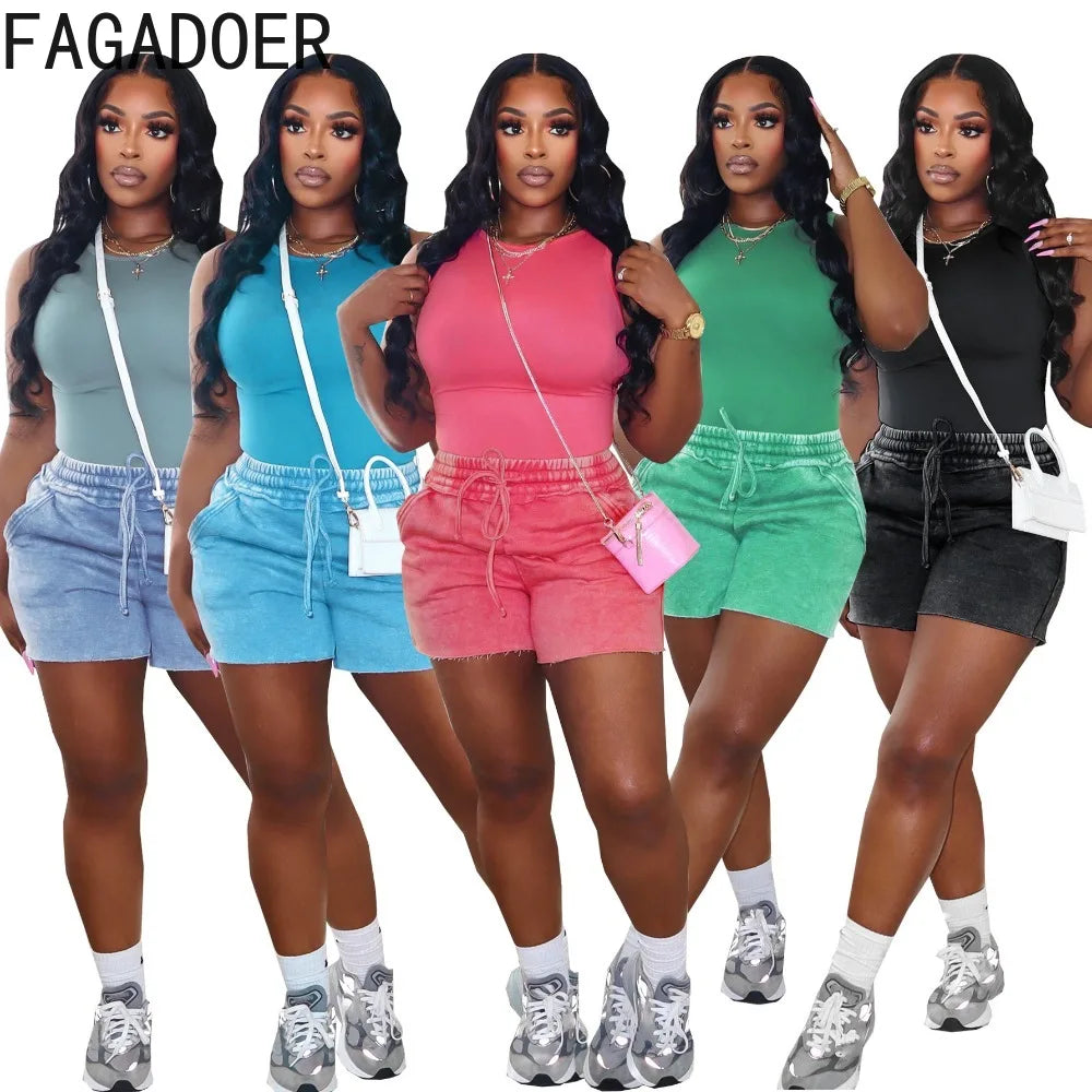 Off Shoulder Ruched Top and Shorts Two Piece Set for Women