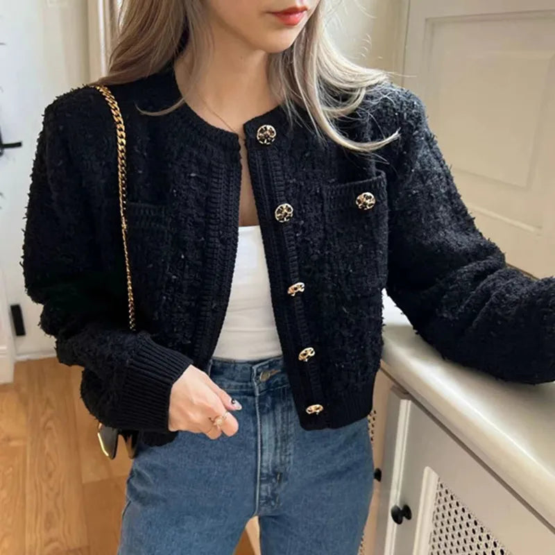Cozy O Neck Cardigan With Pockets