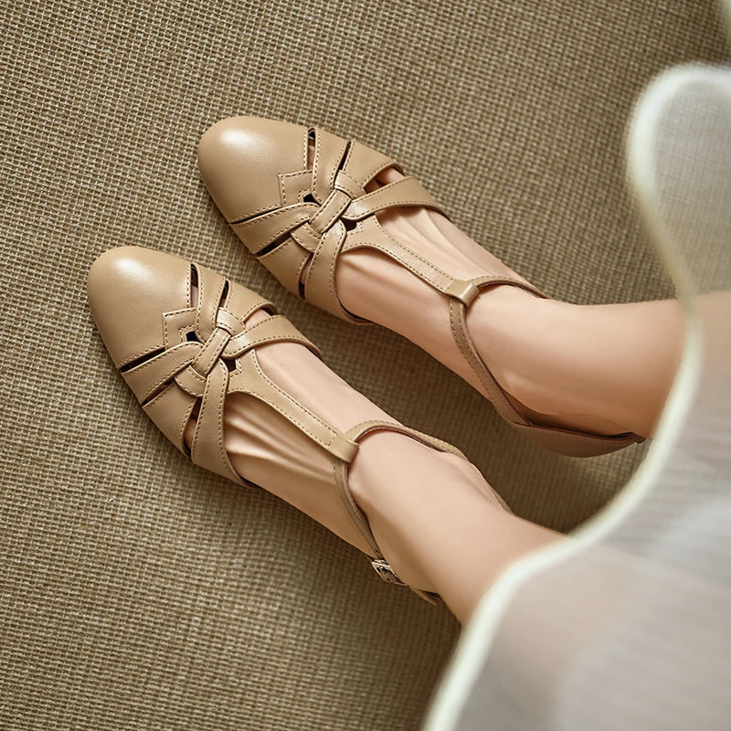 Elegant High Heel T Strap Sandals With Closed Toe for Women