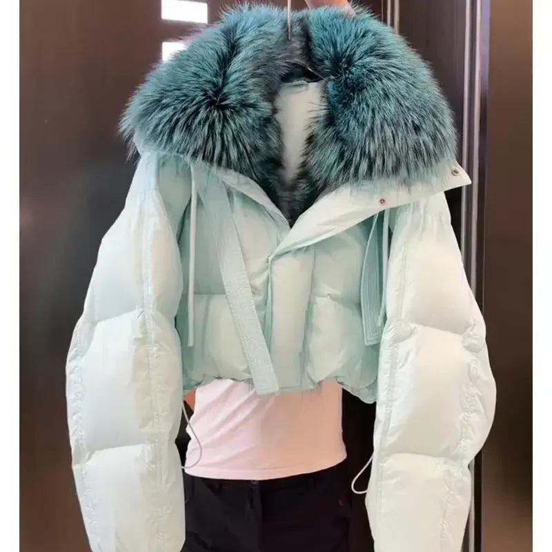 Casual Loose Fit Mao Collar Cotton Padded Coat for Women