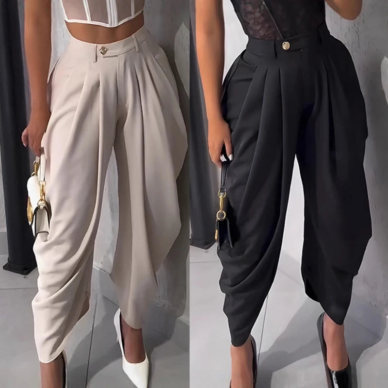 Ruched Cargo Harem Sweatpants With Drawstring Waist for Women