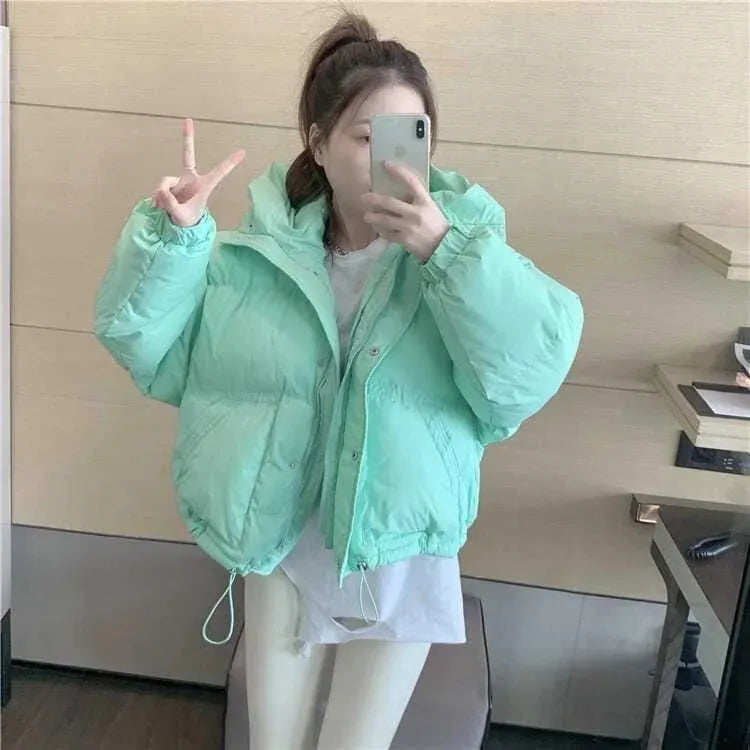 Warm Oversized Hooded Cotton Puffer Parka for Women