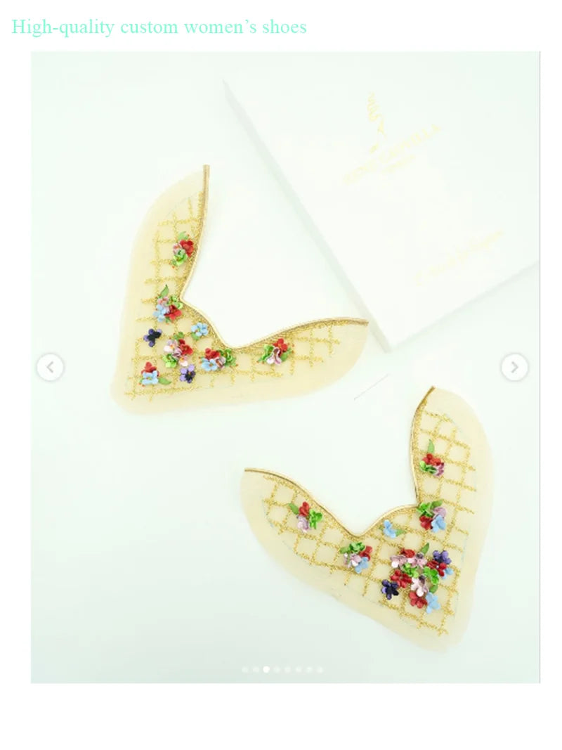 Floral Rhinestone Embellished Wedding Shoes for Women
