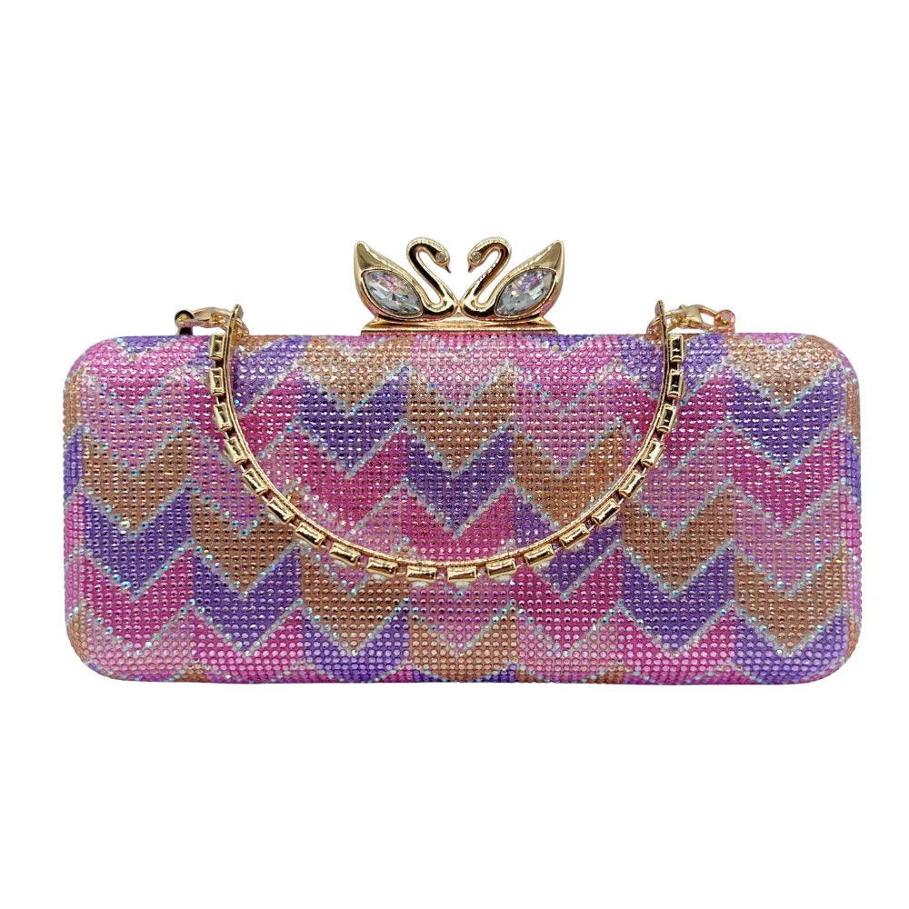 Shiny Rhinestone Clutch Handbag for Women Party Occasions