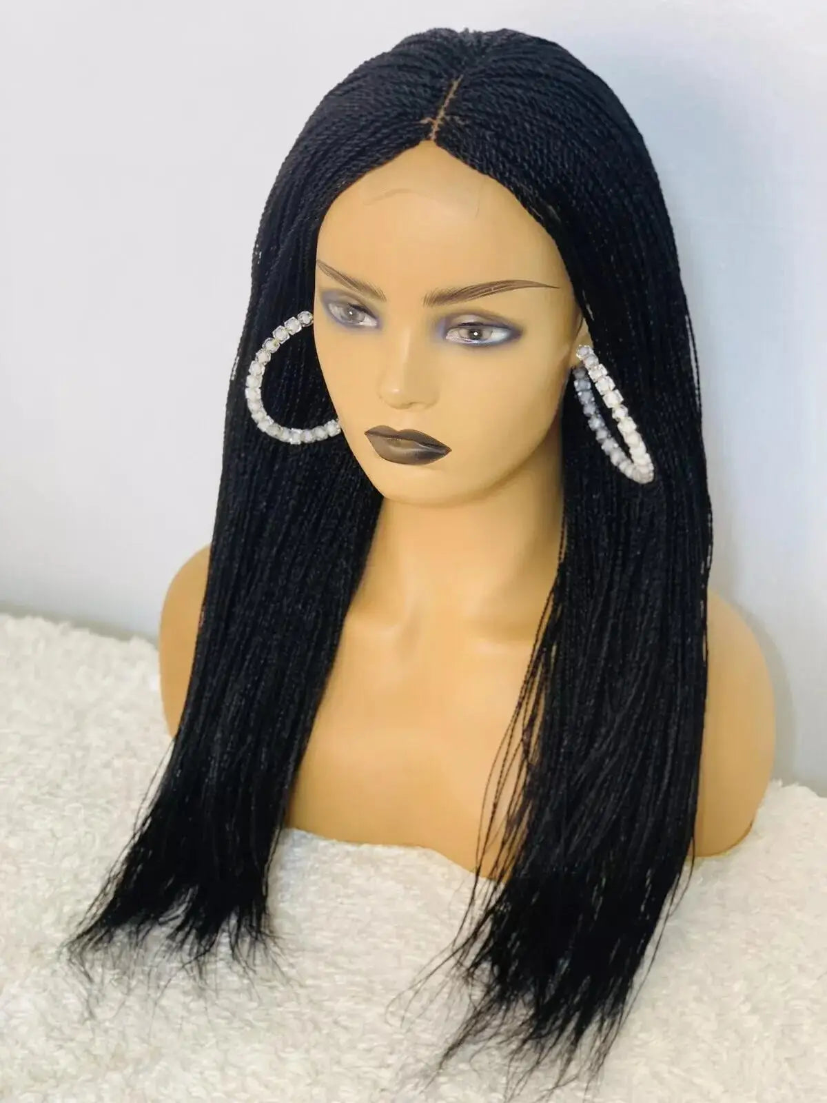 28inch Chestnut Brown Micro Twist Color Mix Wig with 5x5 HD Lace Closure Glueless Natural Look Braiding Lace Wig for Women