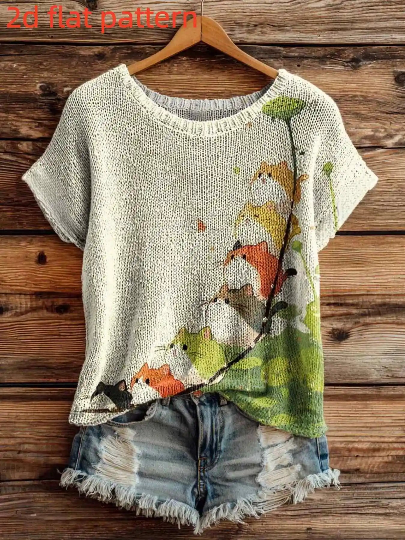 Printed Design Sleeveless Round Neck Top for Women