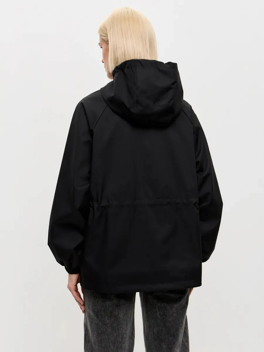 Hooded Hardshell Jacket With Pockets And Zipper for Women