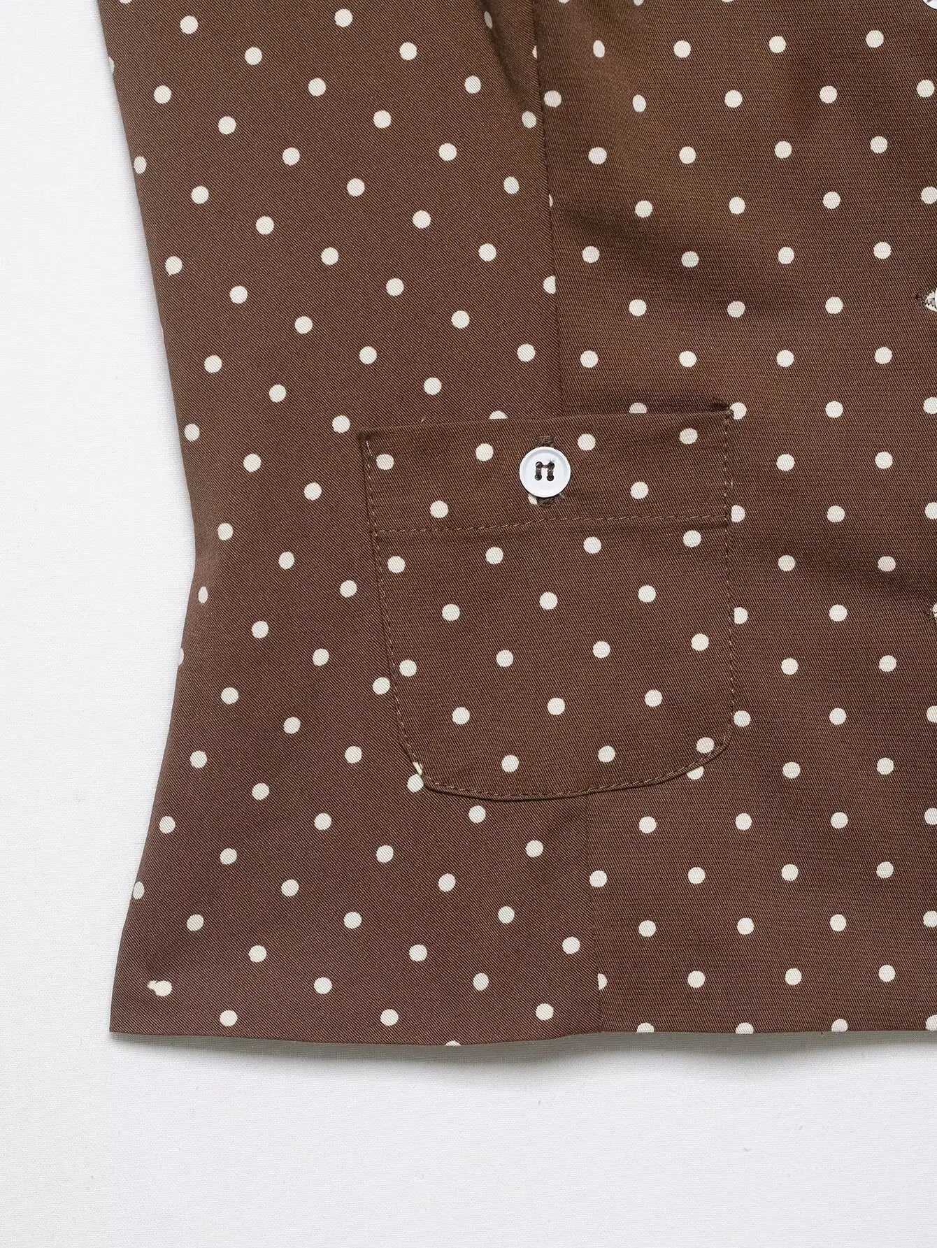 Elegant Polka Dot Button T Shirt and Shorts Set for Women