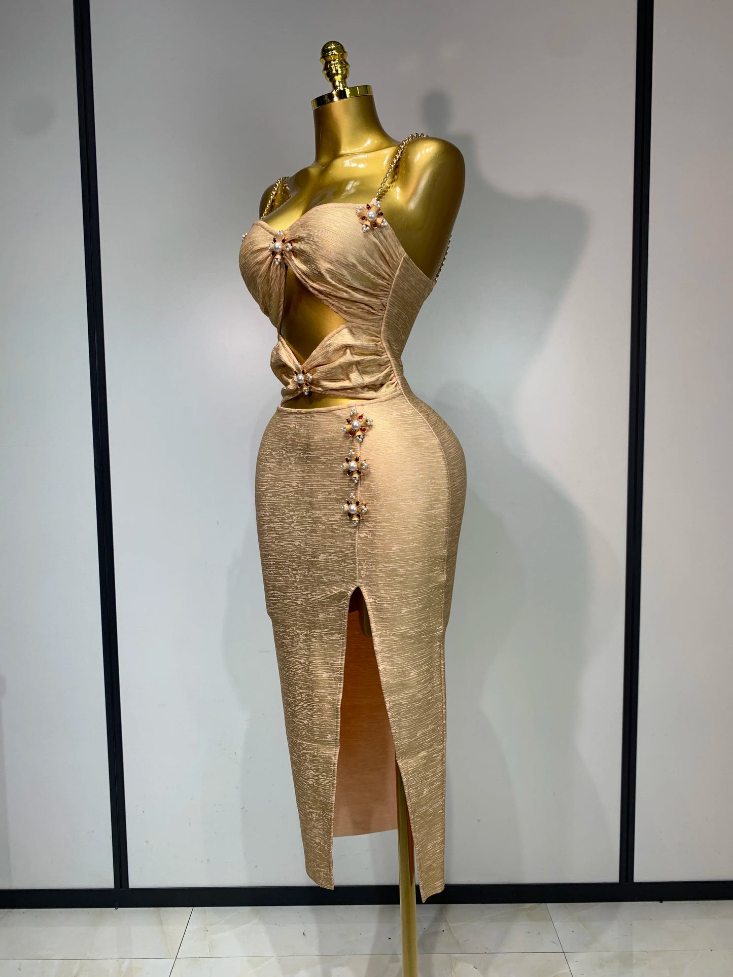 High Quality Fashion Cocktail Long Dress 2025 Sexy Hollow Out Beading Sleeveless Bandage Bodycon Club Evening Party Dresses