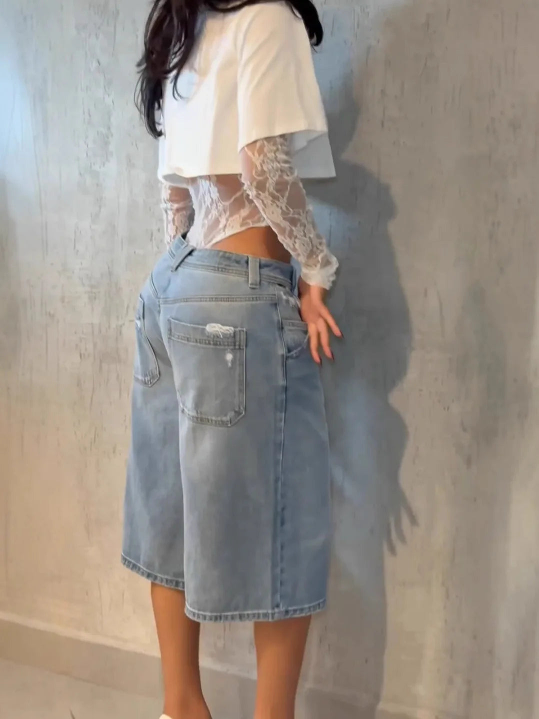 Weird Puss Sexy Women Crop Top+Lace Jacquard Full Sleeve Bodysuit Hottie Street Clubwear Slim Wild Matching Basic Skinny Tees