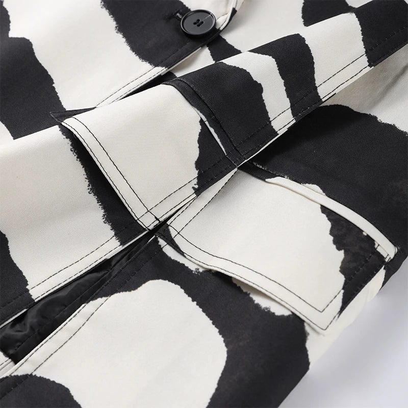 Oversized Zebra Print Long Sleeve Blazer for Women