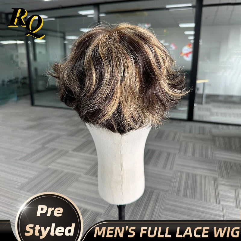 Pre Styled Wavy Full Lace Human Hair Topper For Women
