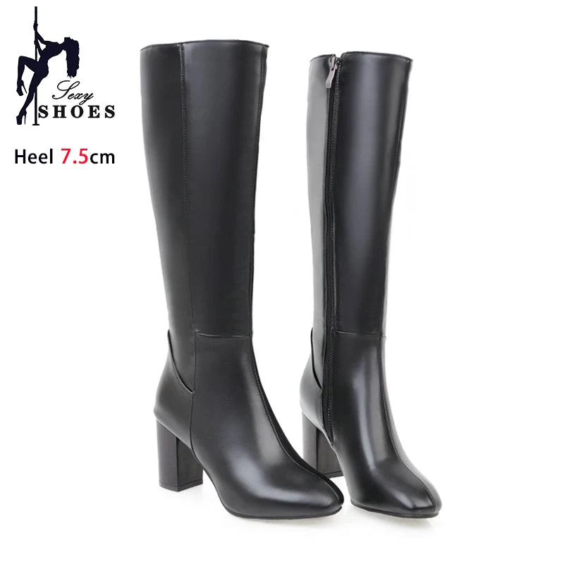 Knee High Platform Boots With Thick Heels for Women