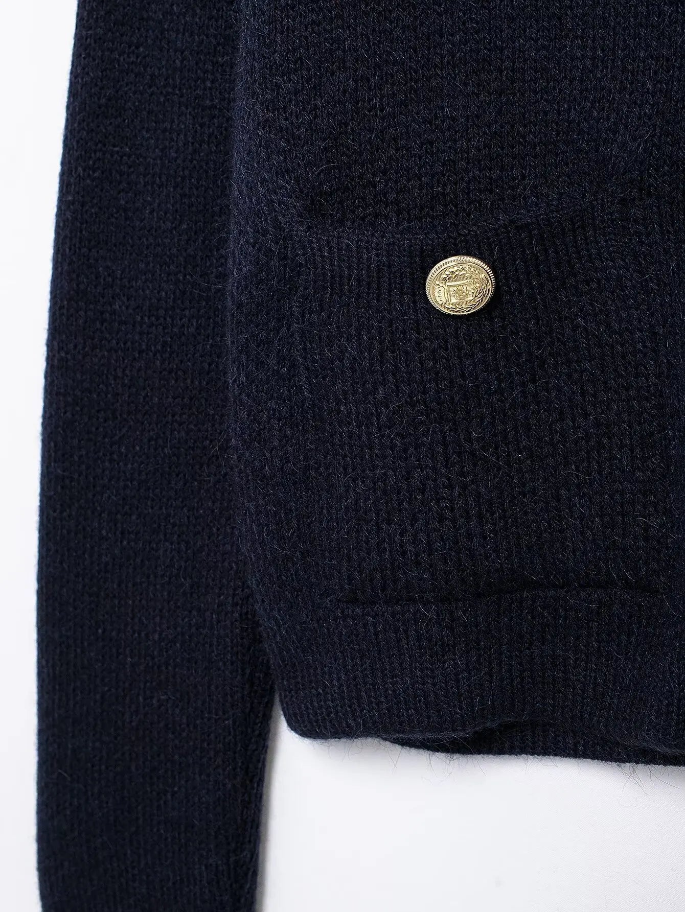 Winter Slim Knitted Cardigan with Button Details for Women