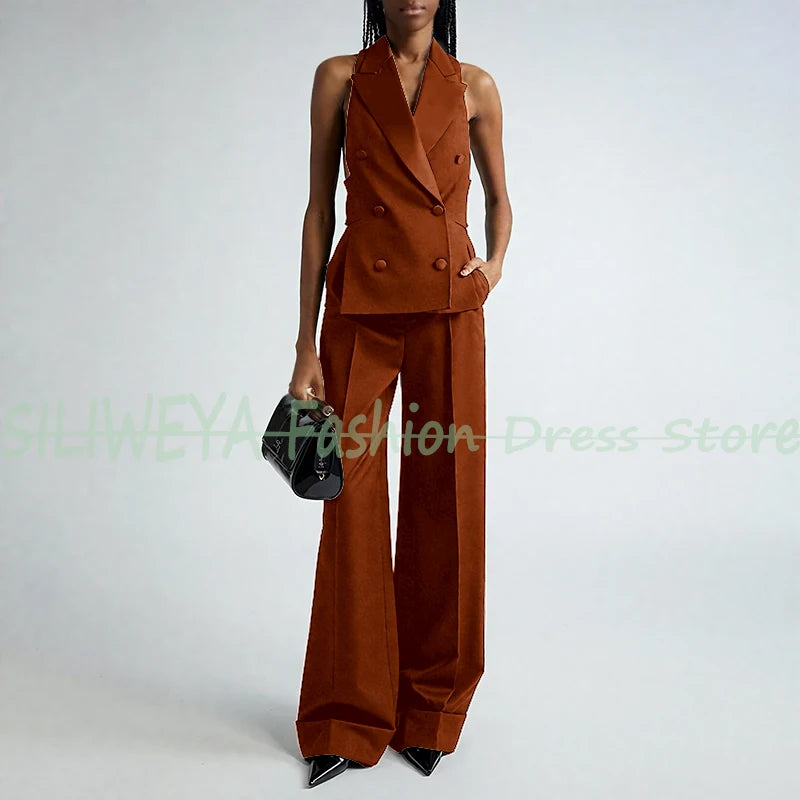 Double Breasted Vest And Pants Set
