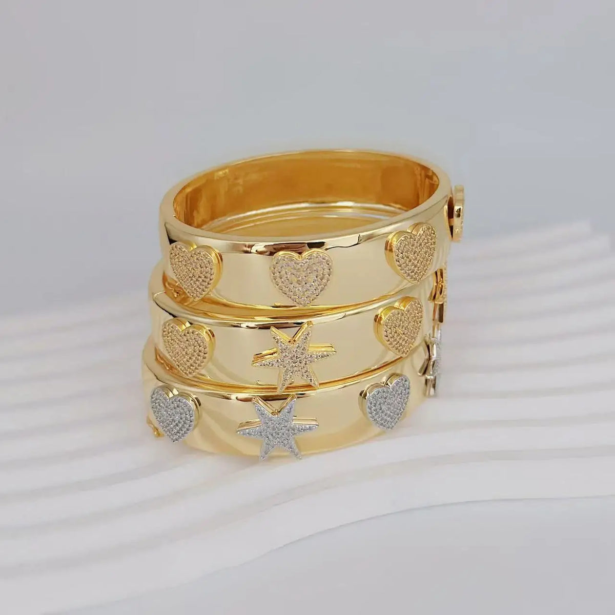 Hexagonal Star Statement Bangle for Women
