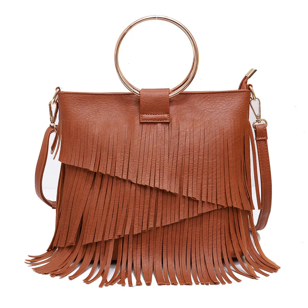 Trendy Tassel Sequin Crossbody Shoulder Handbag for Women