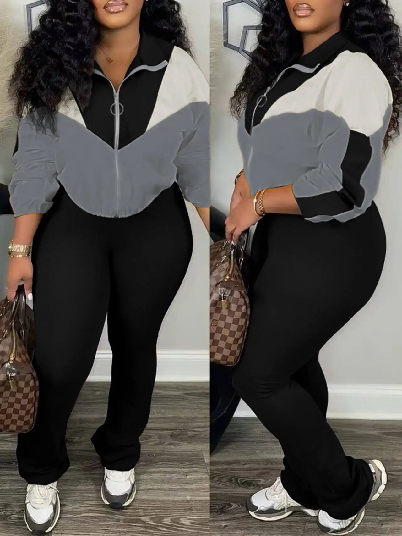 Pant Set Women Two Piece Sets Matching Sets Y2k Streetwear Zipper Coats Long Pants High Waist Sports Suit Sportswear 2025