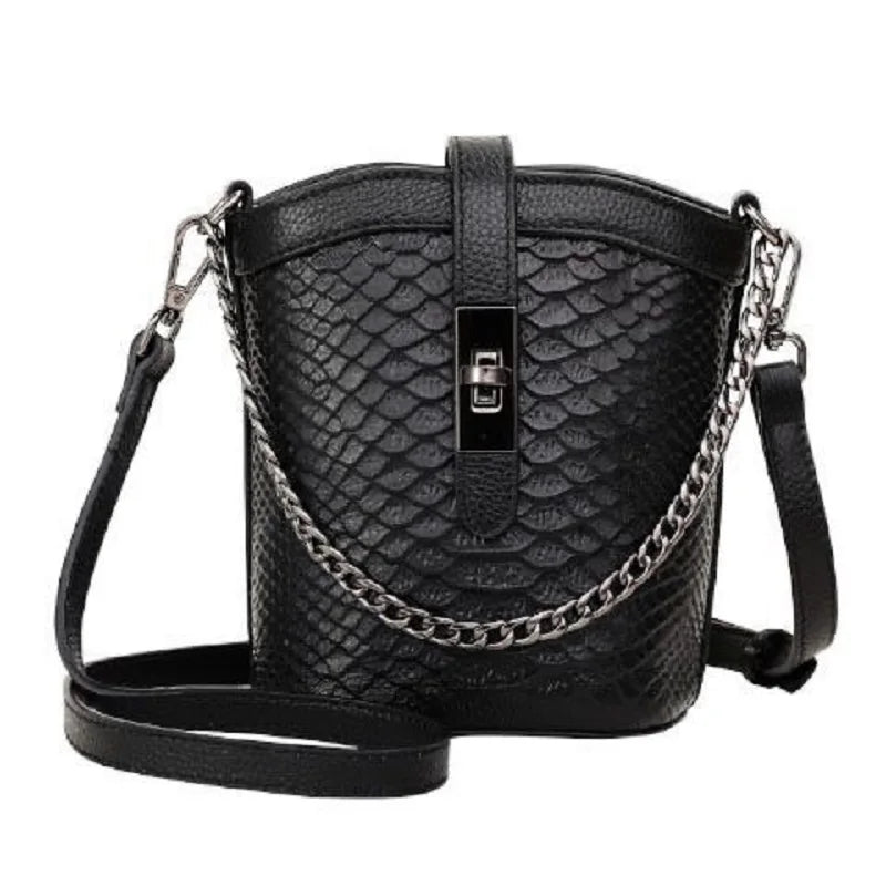 Genuine Leather Crocodile Pattern Crossbody Bag for Women