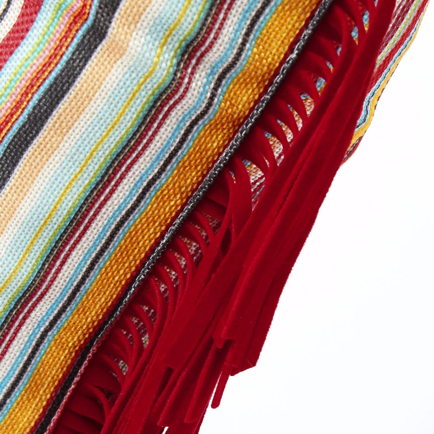 Vintage Rainbow Tassel Lace Up Over The Knee Boots for Women