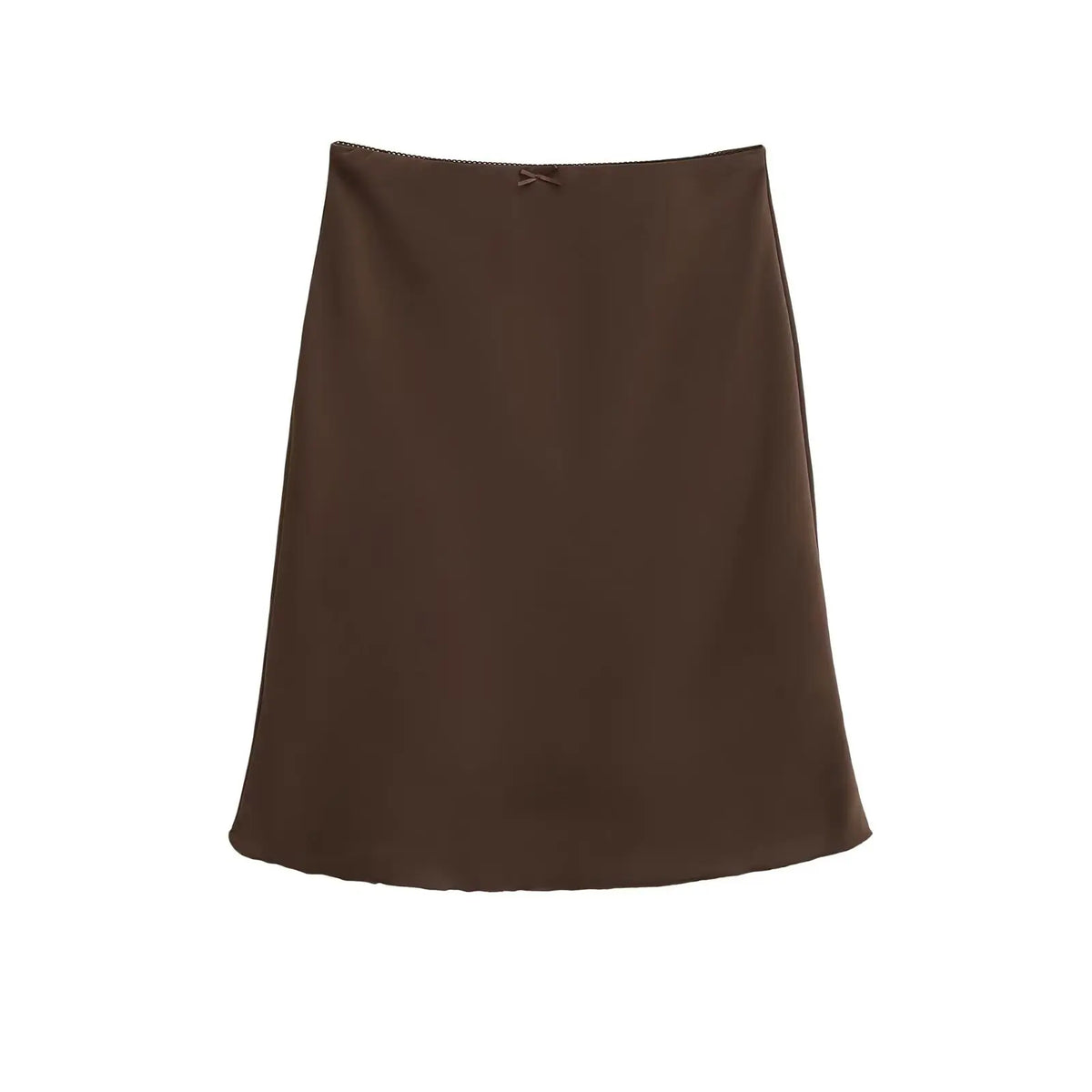 Printed High Waist A-Line Mid-Calf Skirt